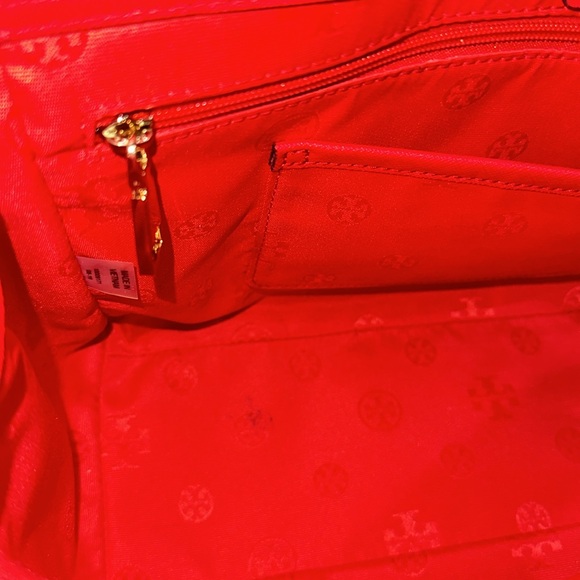 🔥🔥🔥Tory Burch Red Leather Emerson Convertible Zip Tote Shoulder Bag - Picture 5 of 12